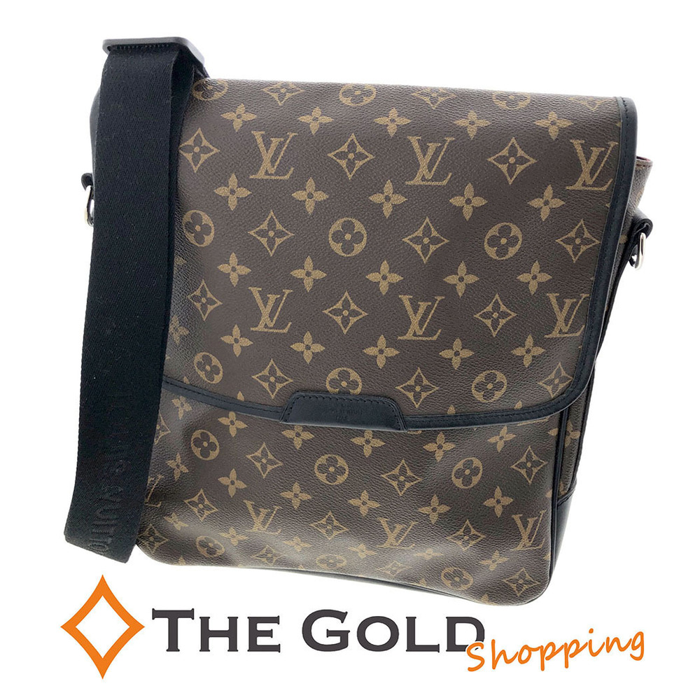 Louis Vuitton Bass Monogram Canvas Messenger Crossbody Bag Macassar Brown Black